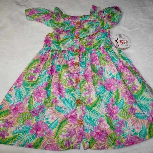 Girls Woven Hawaiin Dress 5T NWT Members Mark - Picture 1 of 6